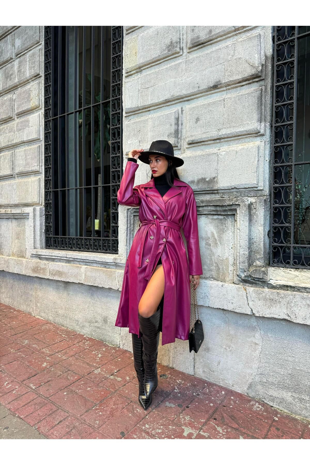 Women's Brown Double-Breasted Trench Coat Trench Coat LunarityGarage