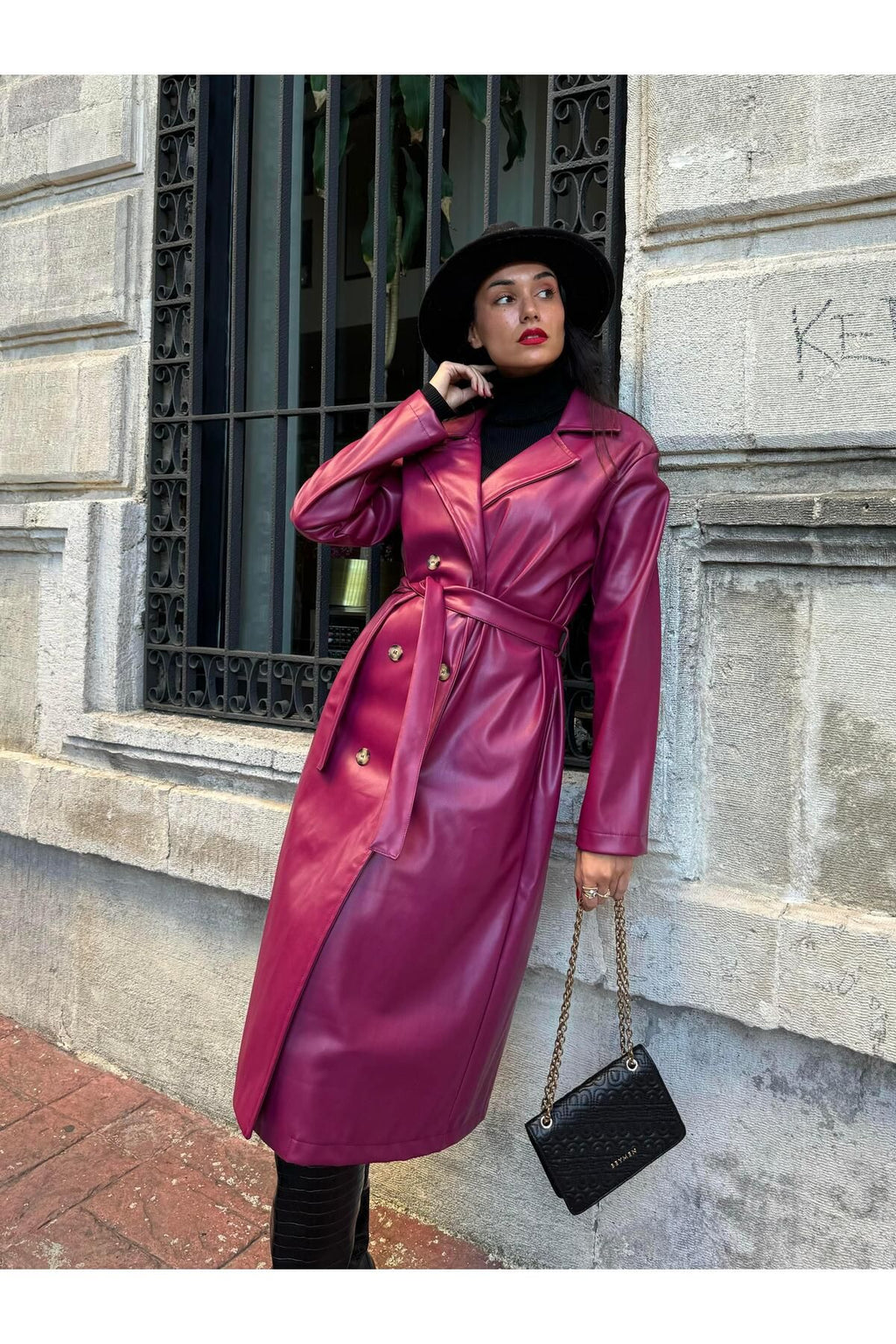 Women's Brown Double-Breasted Trench Coat Trench Coat LunarityGarage