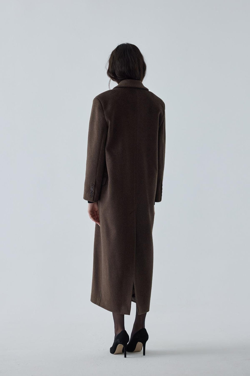 Brown Black Maxi Cashmere Coat Coats LunarityGarage