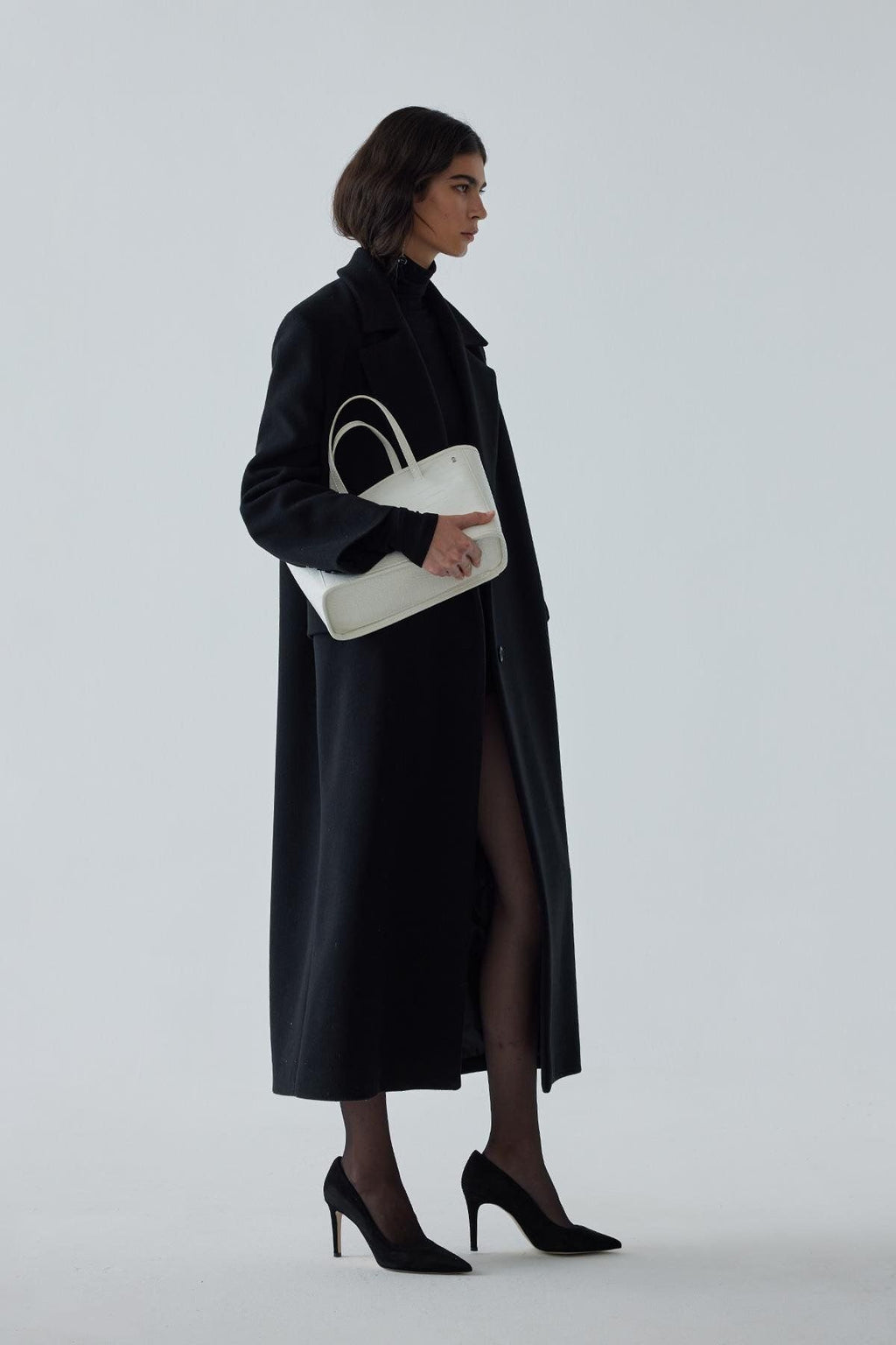 Brown Black Maxi Cashmere Coat Coats LunarityGarage
