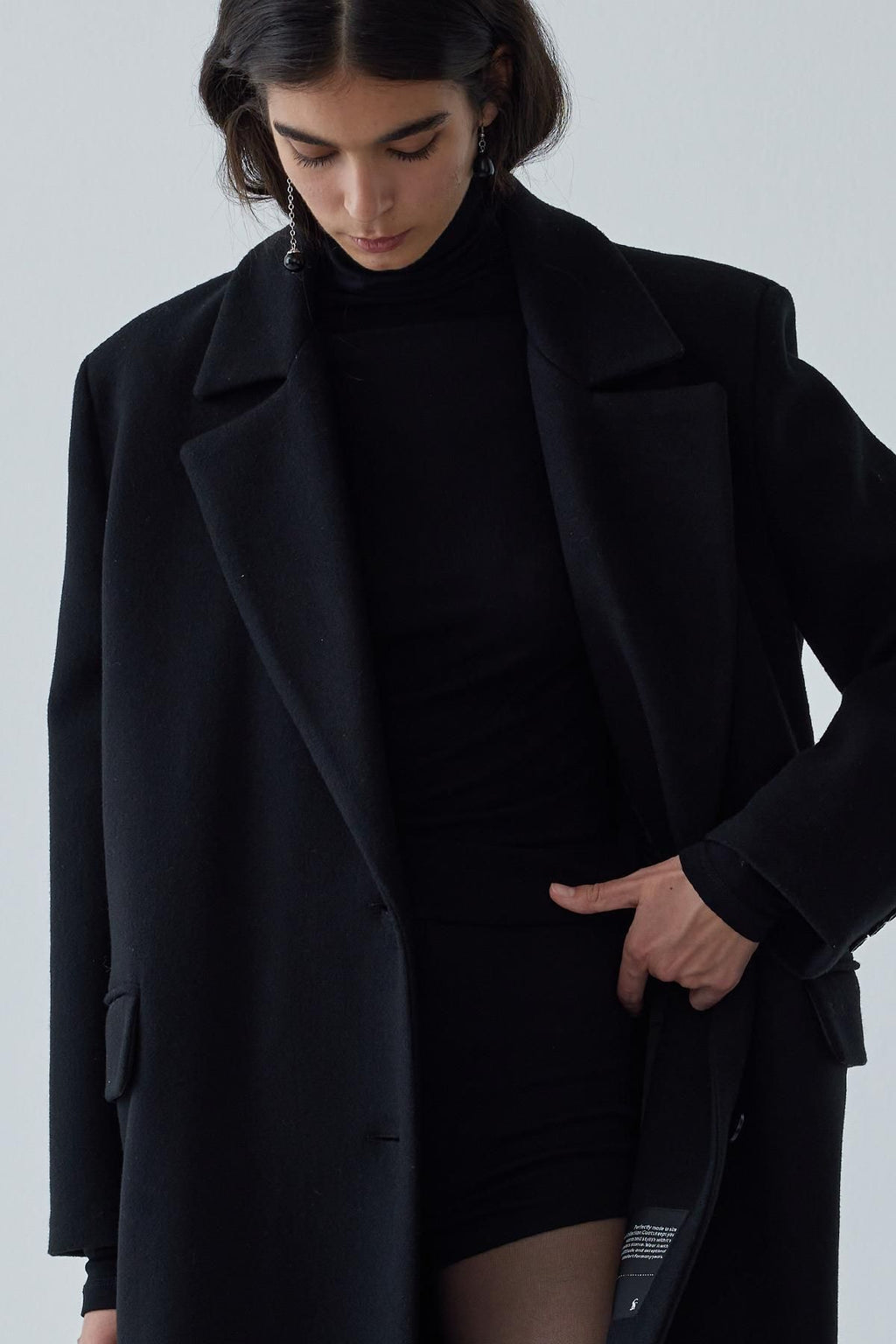Brown Black Maxi Cashmere Coat Coats LunarityGarage