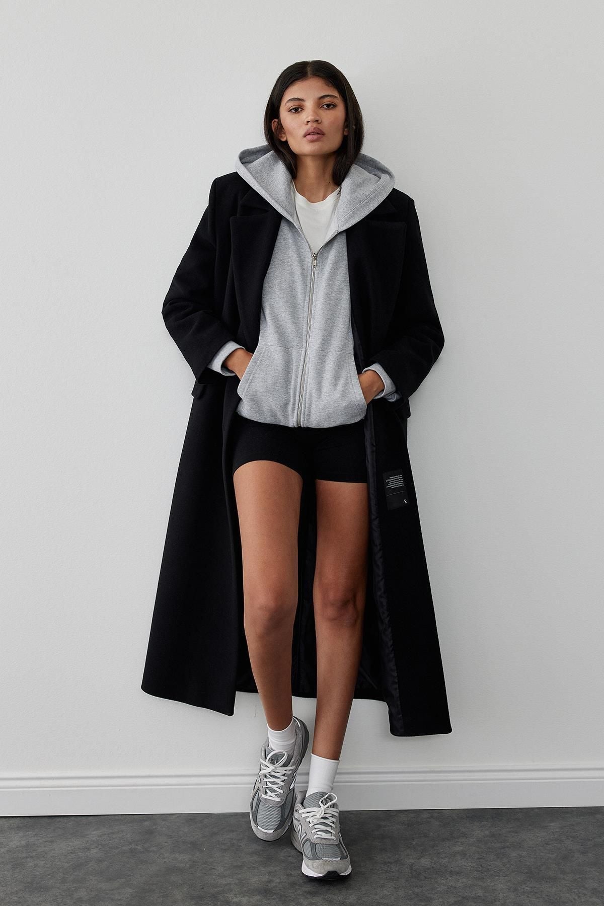 Brown Black Maxi Cashmere Coat Coats LunarityGarage Black 2