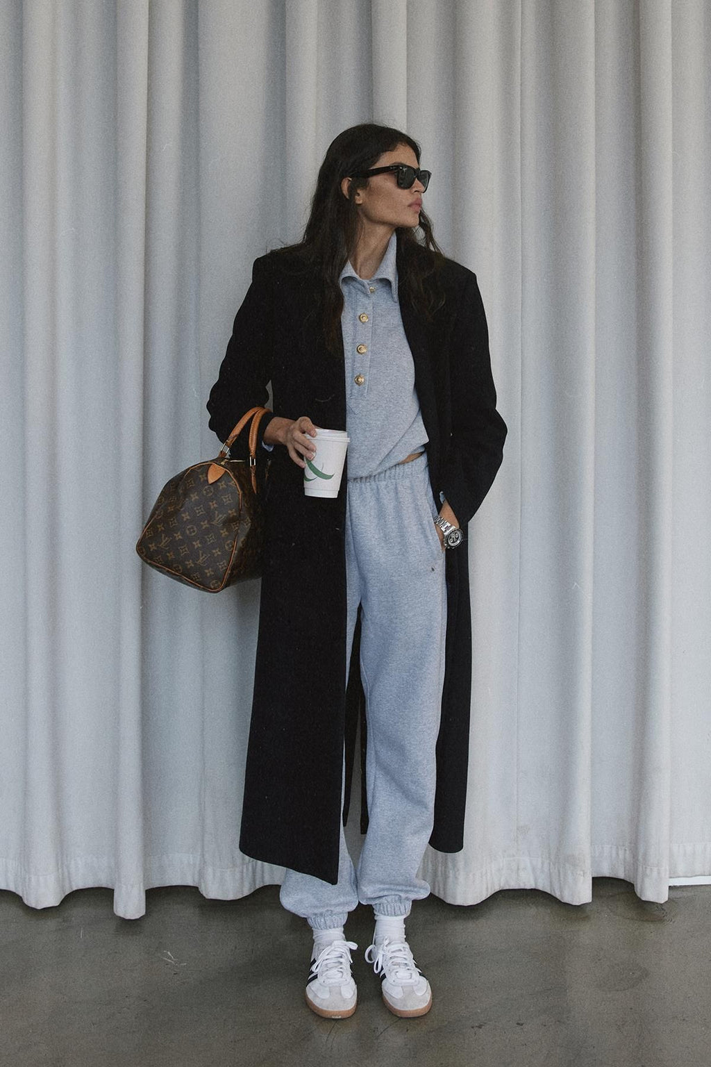 Brown Black Maxi Cashmere Coat Coats LunarityGarage