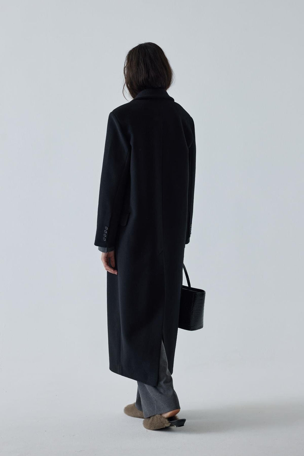 Brown Black Maxi Cashmere Coat Coats LunarityGarage