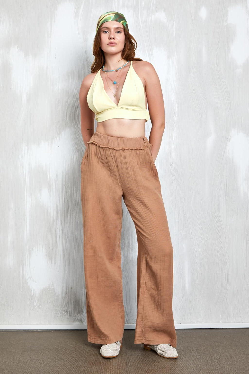 Indigo Muslin Tie-Front Blouse