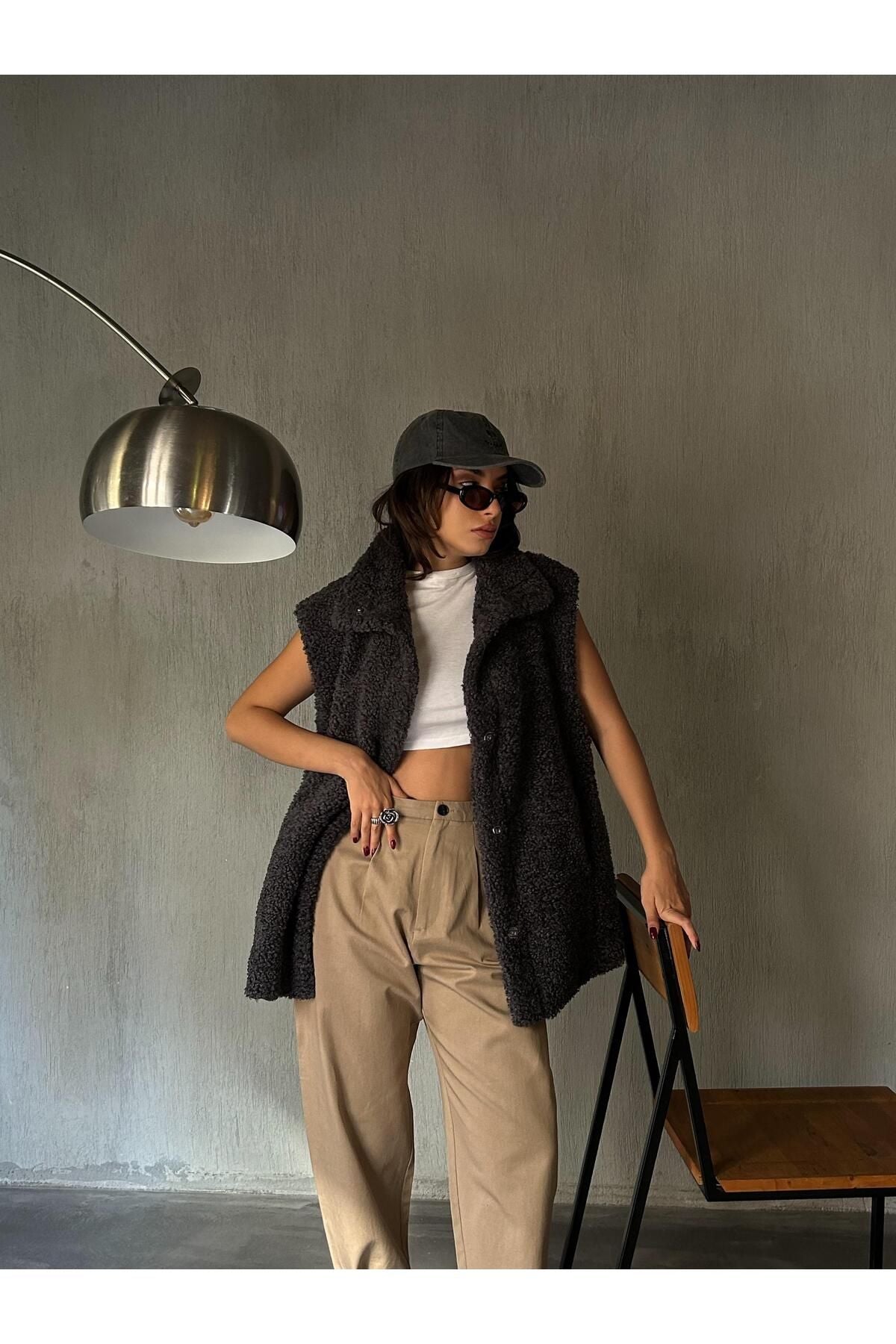Plush Lined Snap Vest Vest LunarityGarage Anthracite S