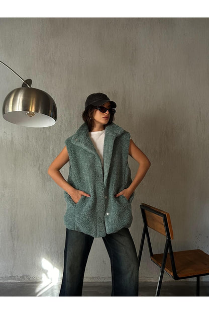 Plush Lined Snap Vest Vest LunarityGarage