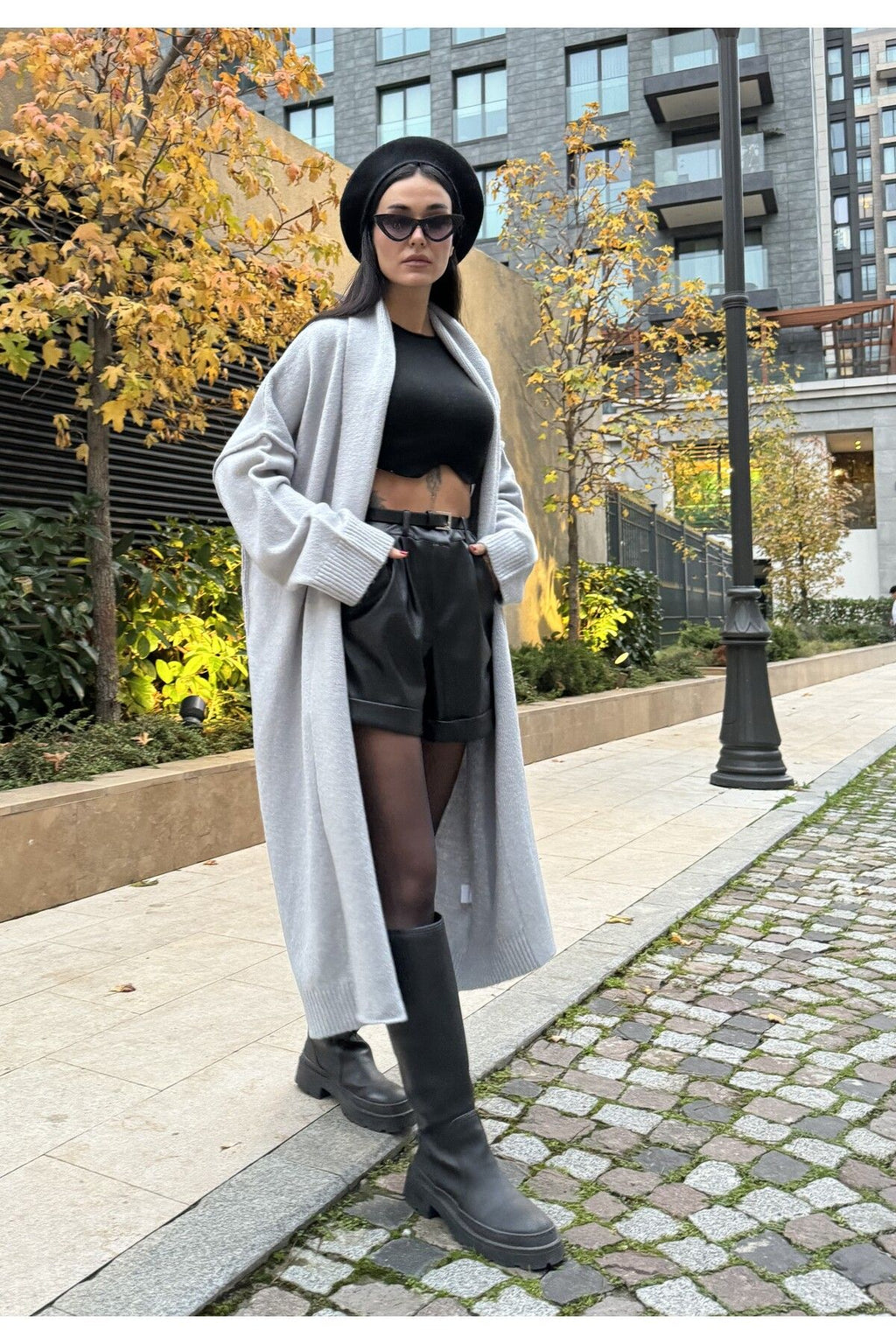 Oversized Gray Cardigan cardigan LunarityGarage