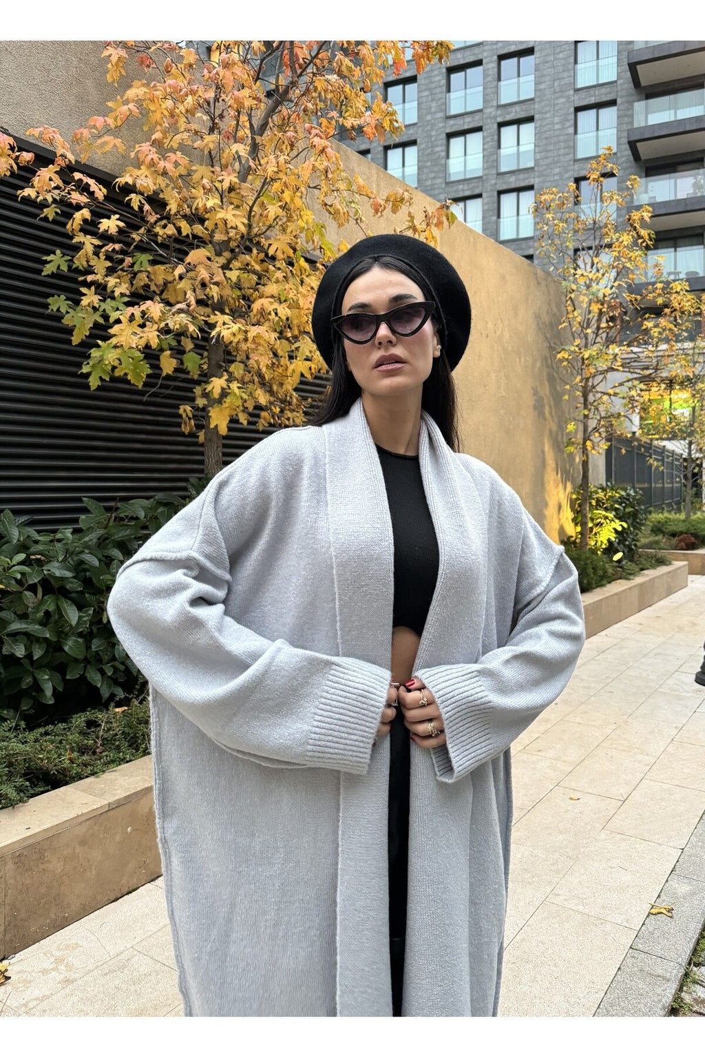 Oversized Gray Cardigan cardigan LunarityGarage