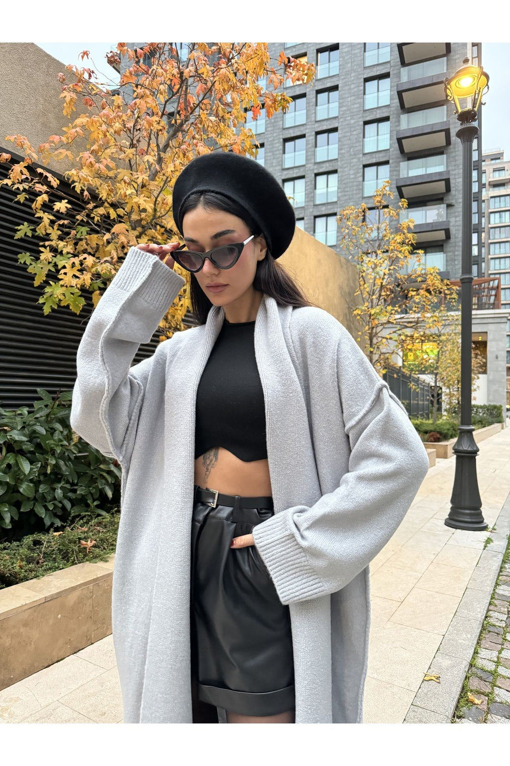 Oversized Gray Cardigan cardigan LunarityGarage