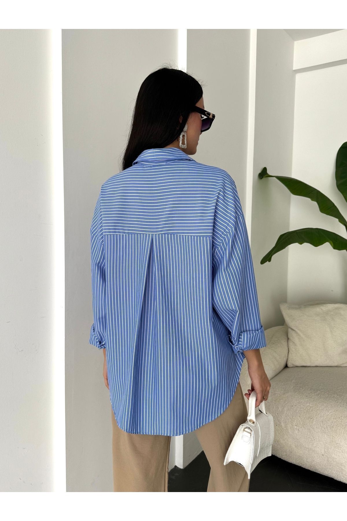 Striped Oversized Shirt shirt LunarityGarage