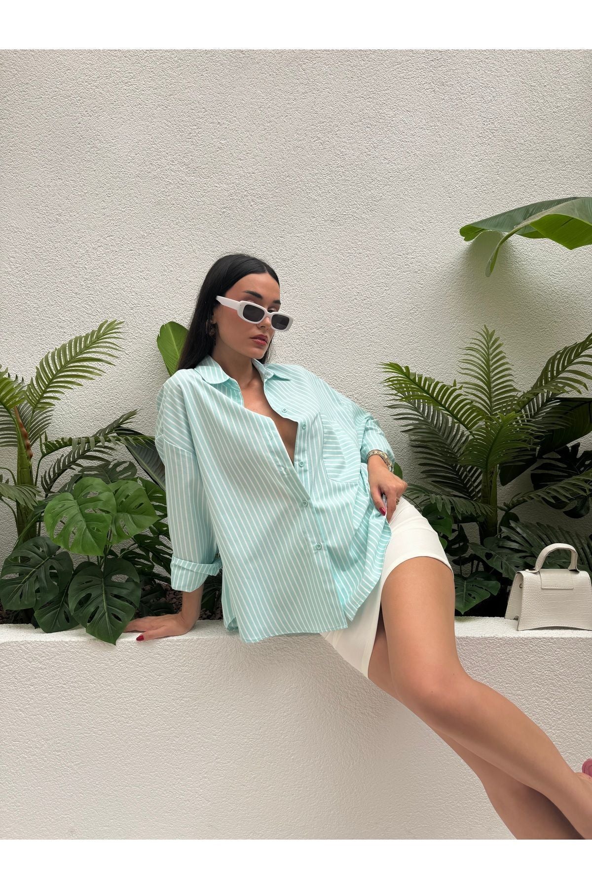 Striped Oversized Shirt shirt LunarityGarage