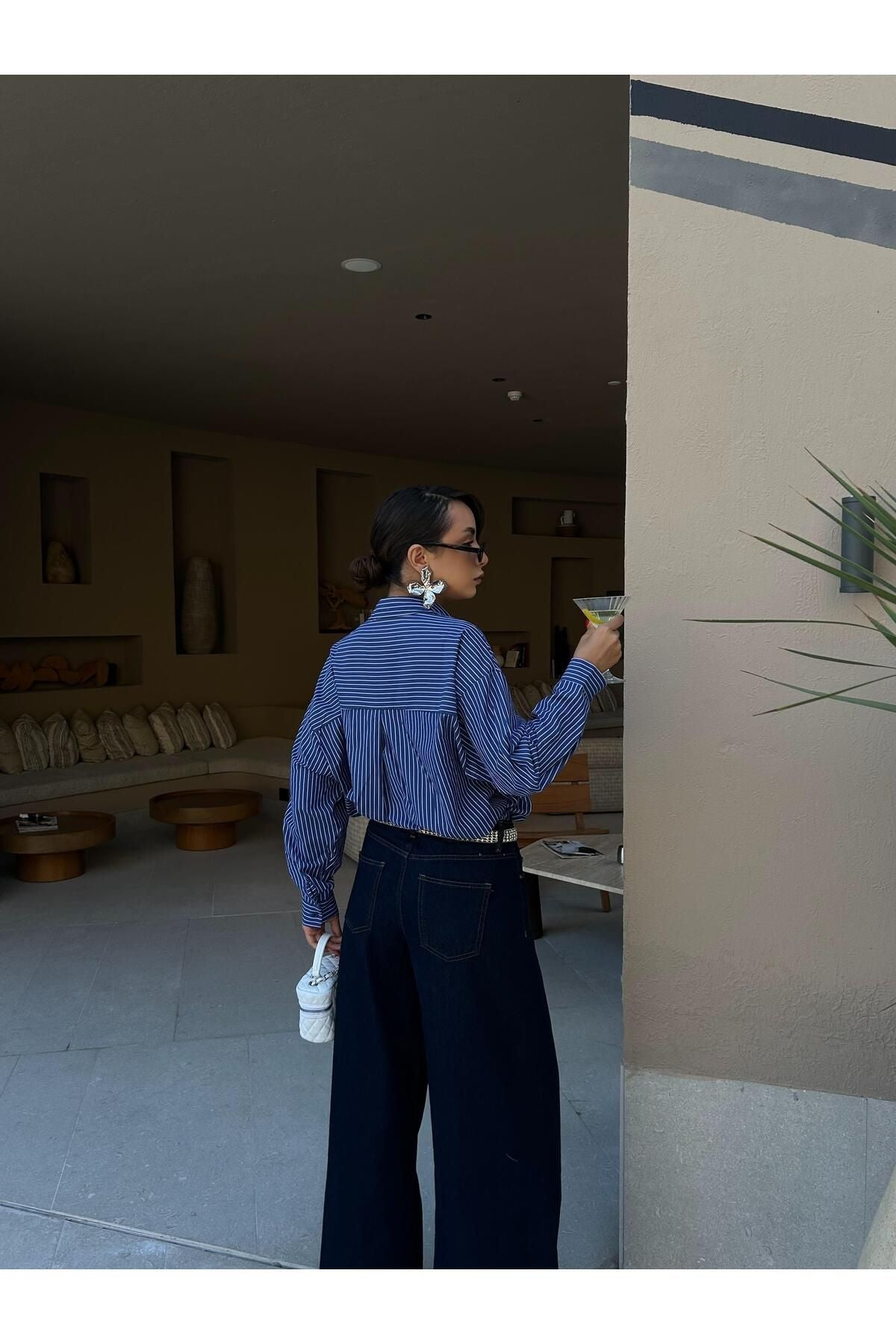 Striped Oversized Shirt shirt LunarityGarage