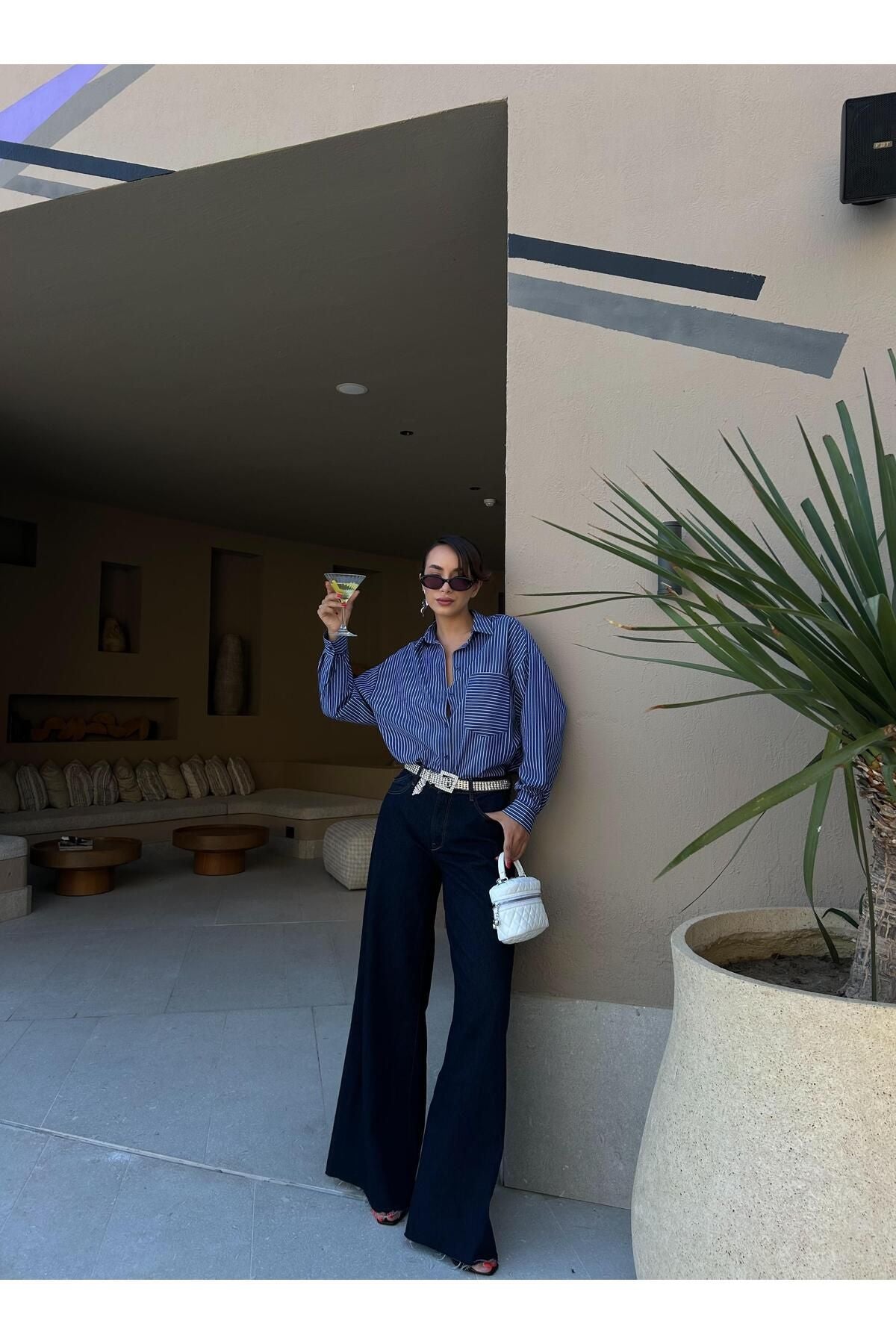 Striped Oversized Shirt shirt LunarityGarage