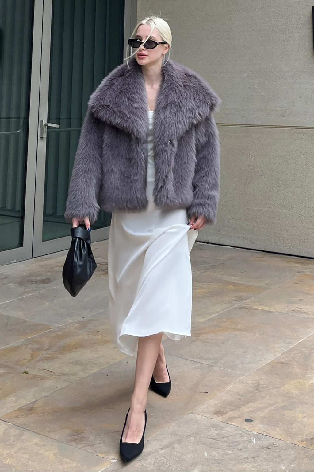 Women's Smoked Textured Faux Fur Coat coat LunarityGarage