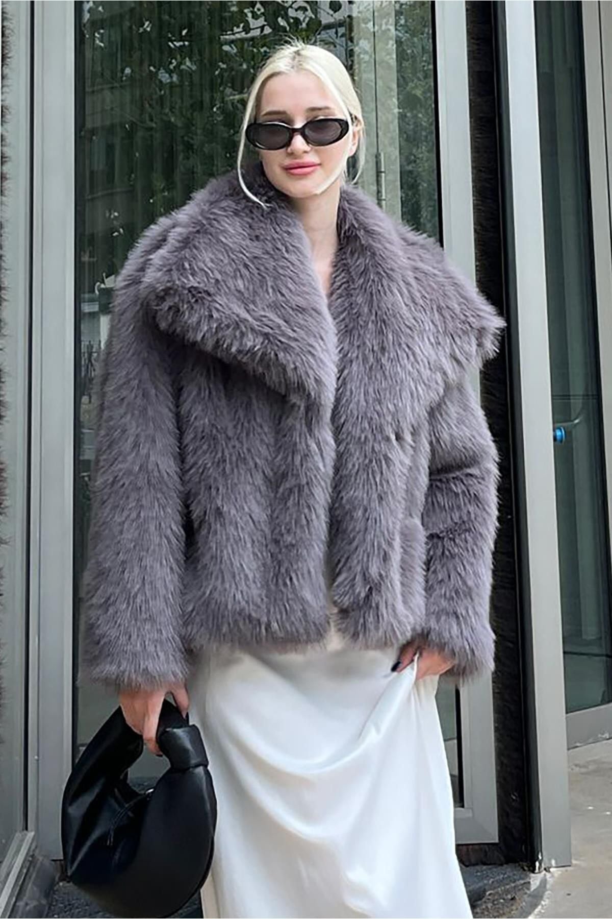 Women's Smoked Textured Faux Fur Coat coat LunarityGarage