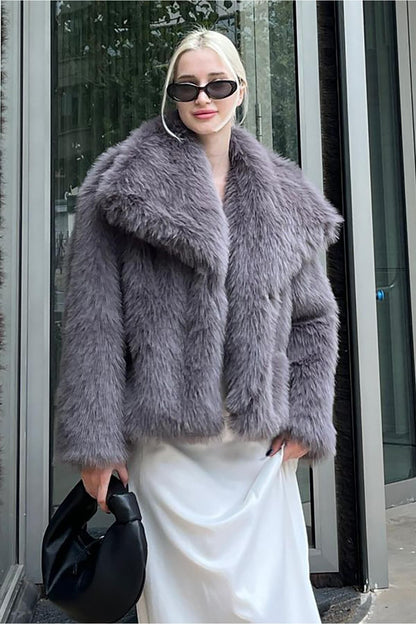 Women's Smoked Textured Faux Fur Coat coat LunarityGarage