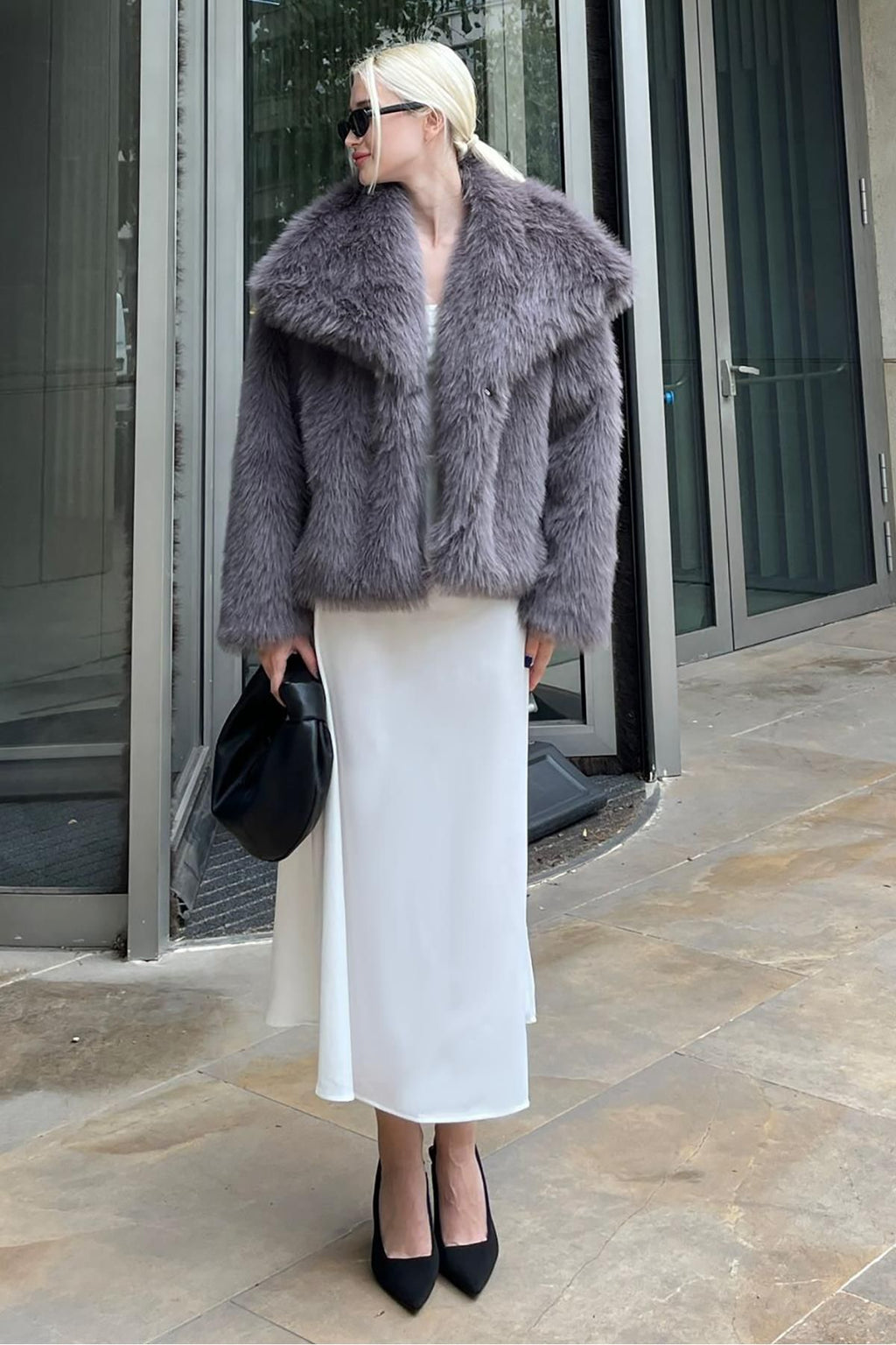 Women's Smoked Textured Faux Fur Coat coat LunarityGarage