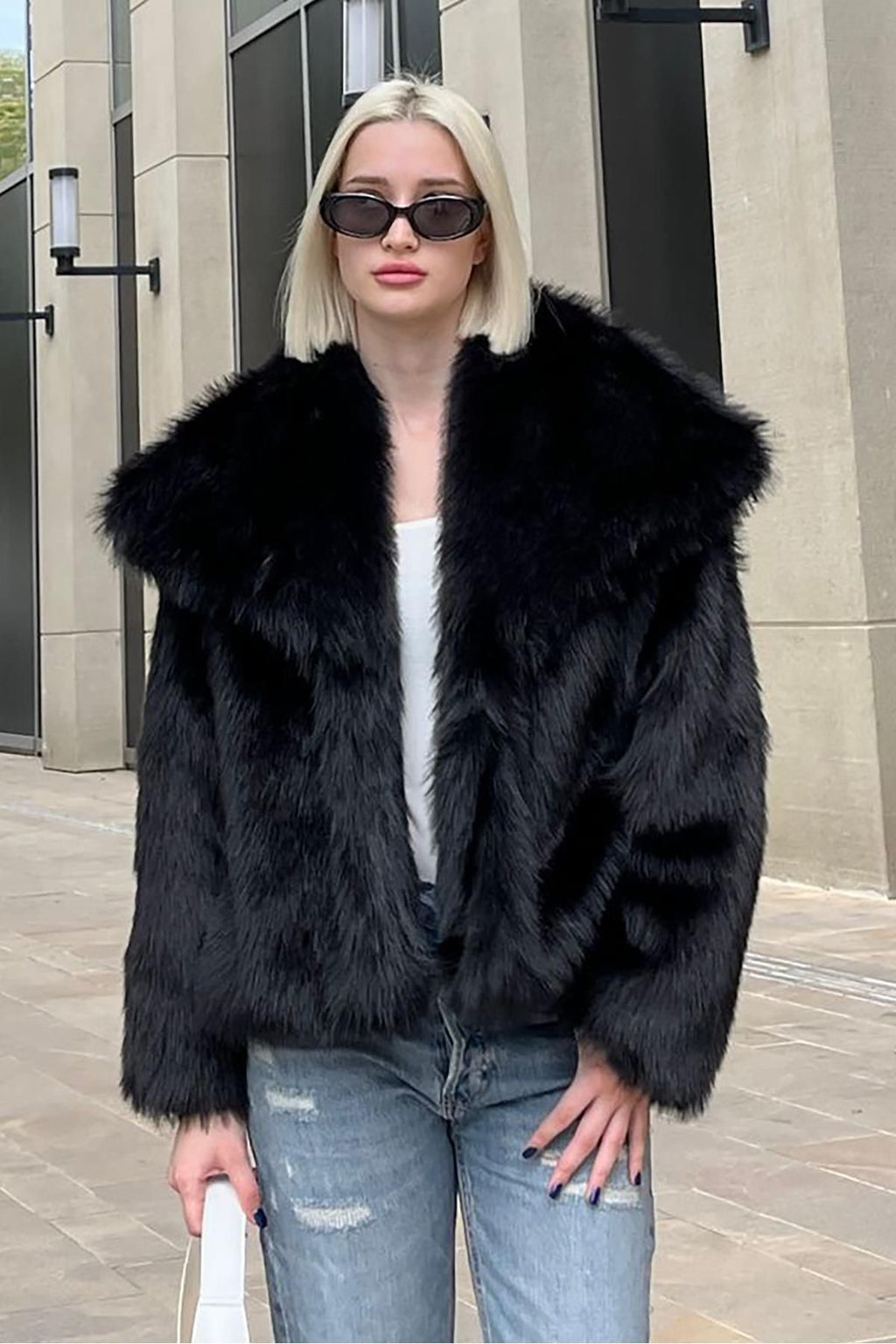 Women's Smoked Textured Faux Fur Coat coat LunarityGarage