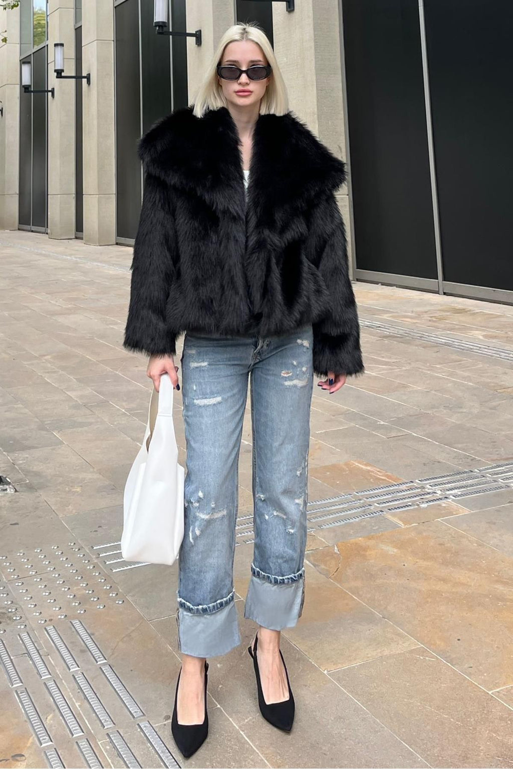 Women's Smoked Textured Faux Fur Coat coat LunarityGarage