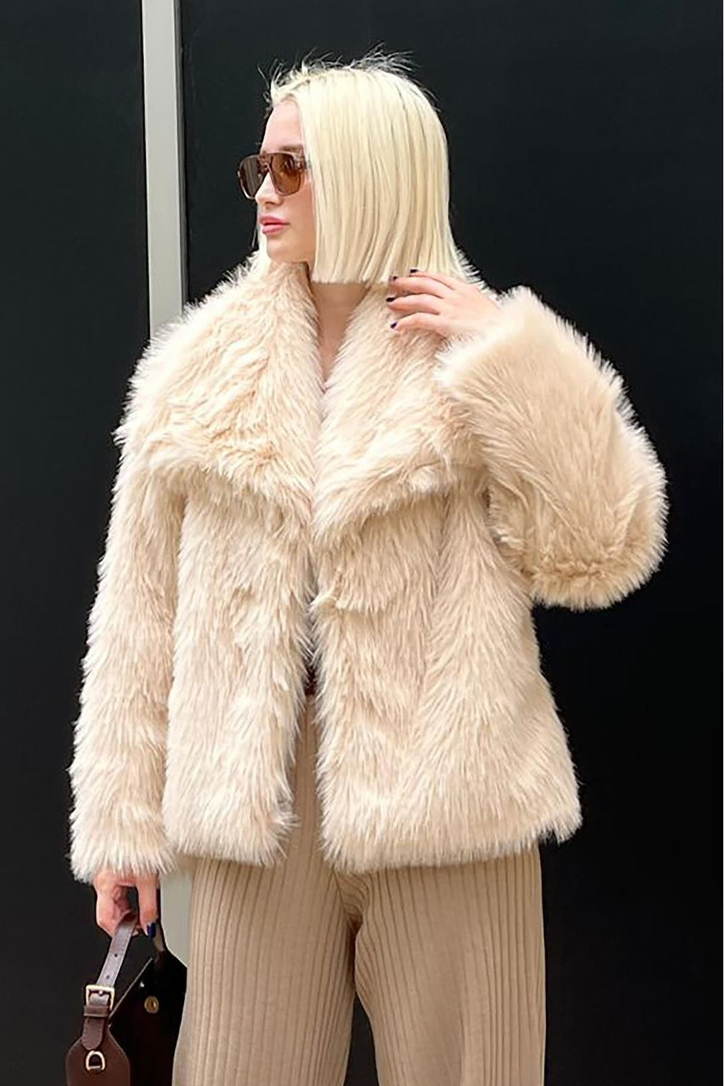Women's Smoked Textured Faux Fur Coat coat LunarityGarage