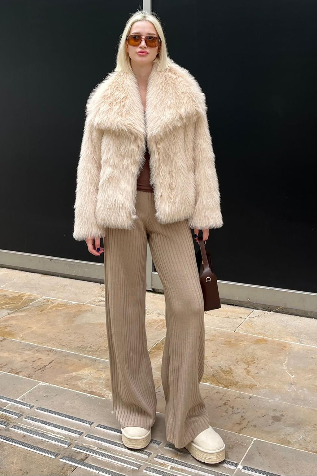 Women's Smoked Textured Faux Fur Coat coat LunarityGarage