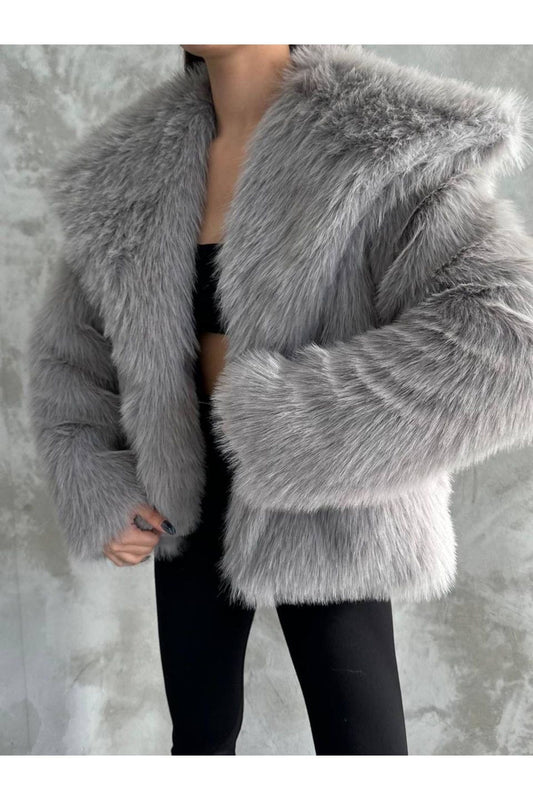 Stylish Faux Fur Winter Coat coat LunarityGarage