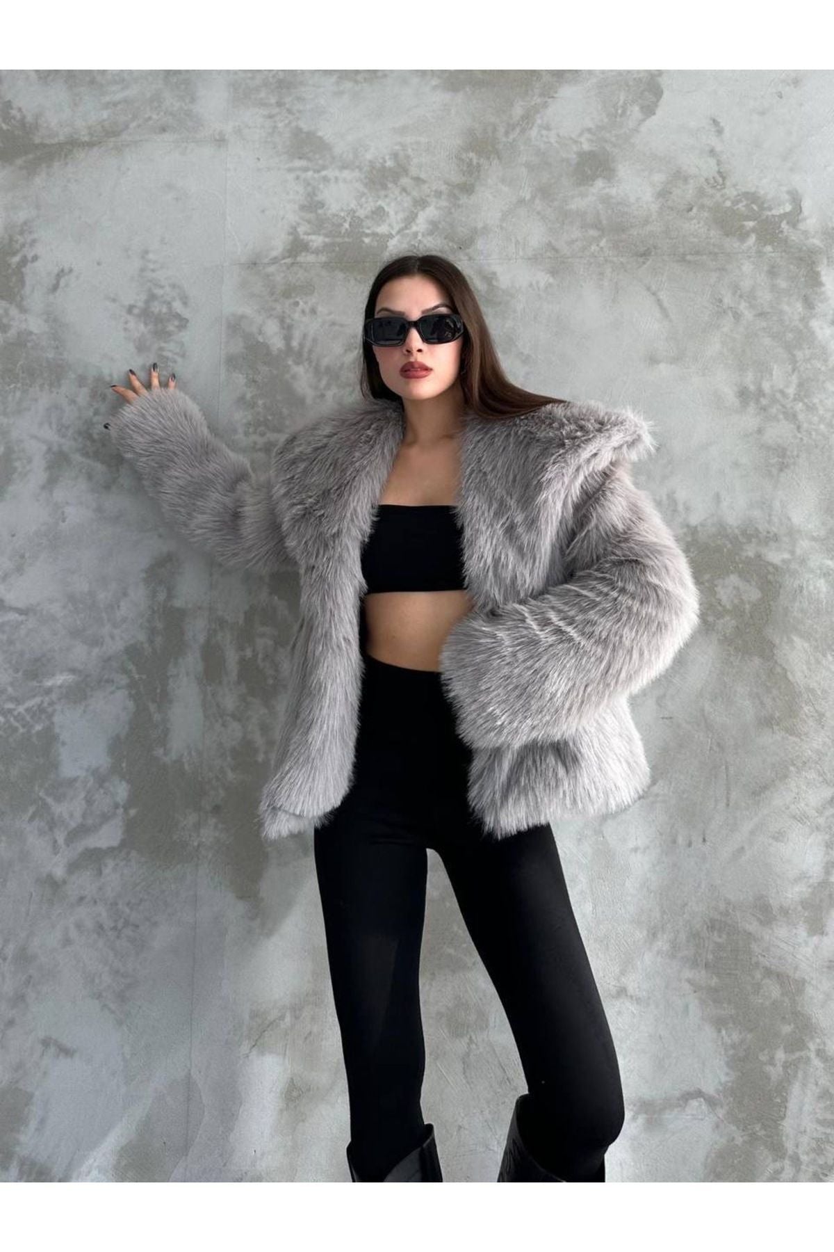 Stylish Faux Fur Winter Coat coat LunarityGarage
