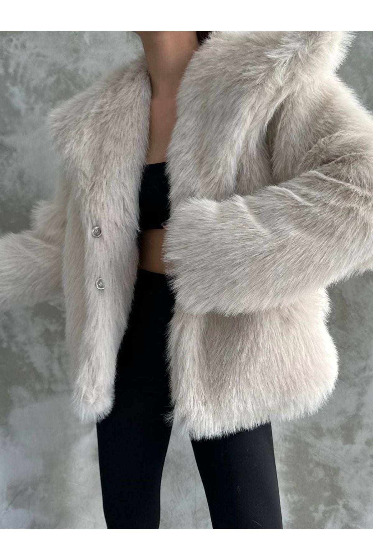 Stylish Faux Fur Winter Coat coat LunarityGarage