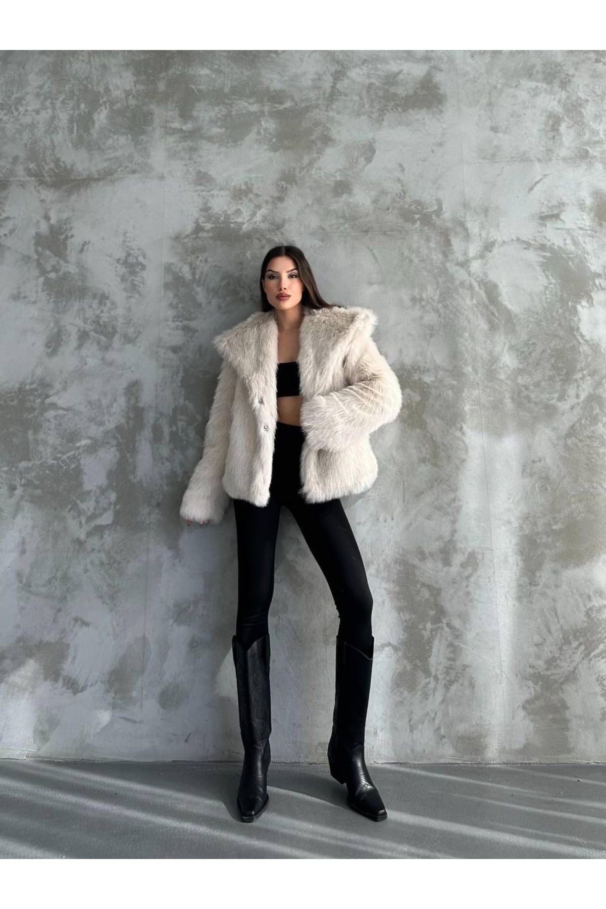 Stylish Faux Fur Winter Coat coat LunarityGarage