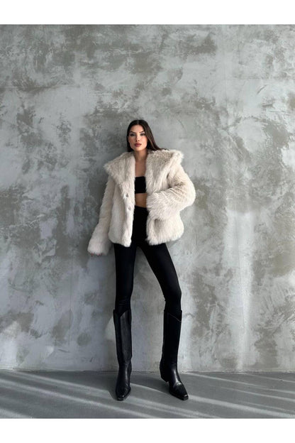 Stylish Faux Fur Winter Coat coat LunarityGarage