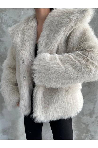 Stylish Faux Fur Winter Coat coat LunarityGarage