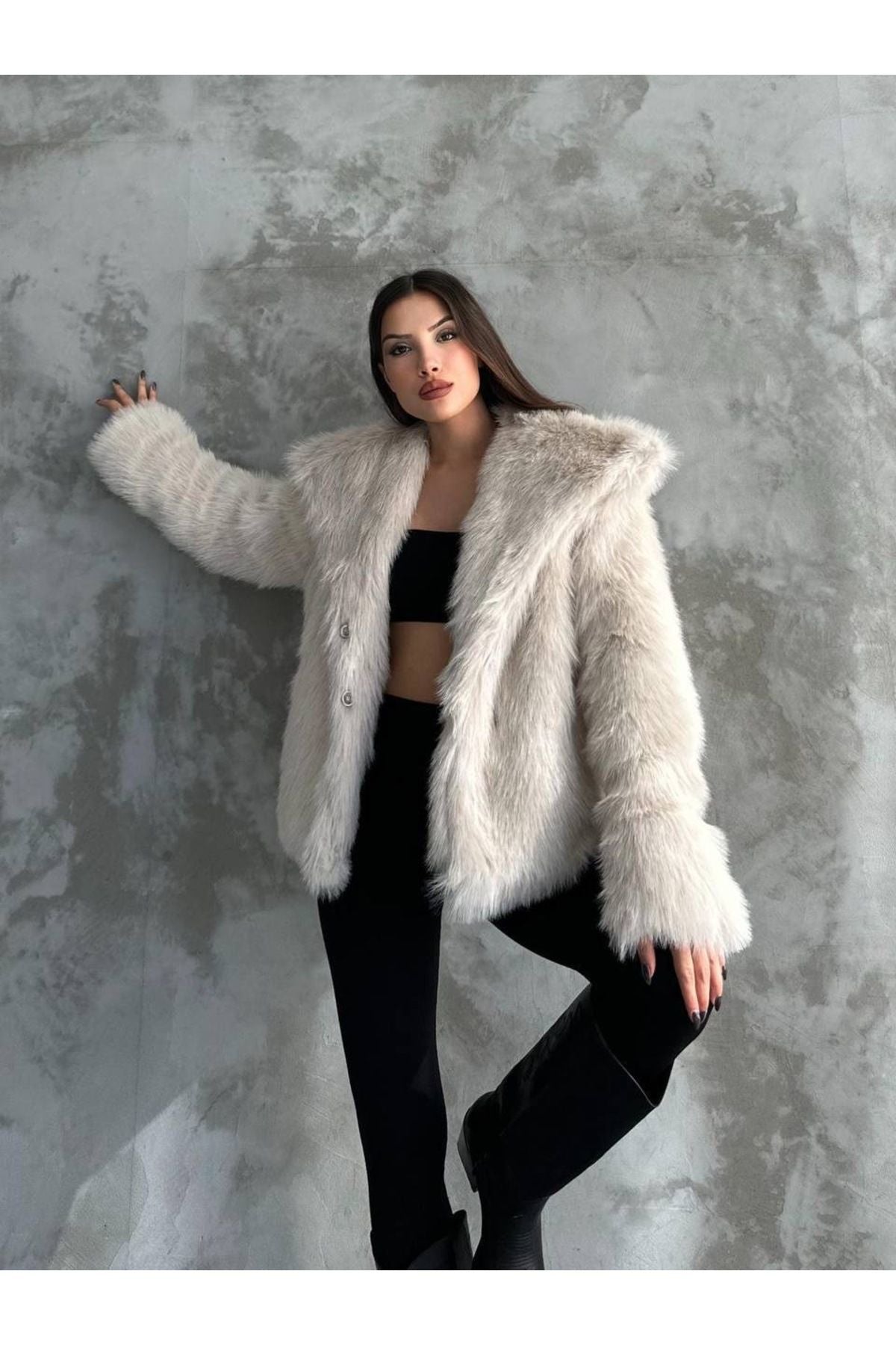 Stylish Faux Fur Winter Coat coat LunarityGarage