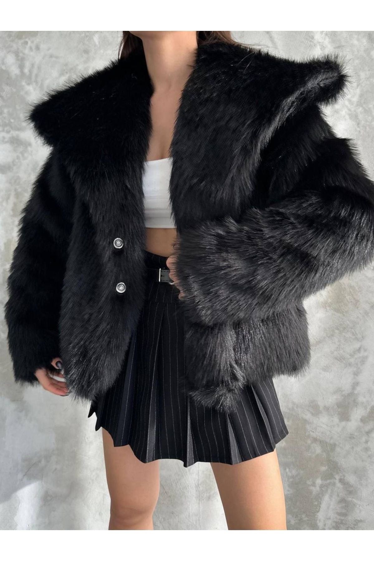 Stylish Faux Fur Winter Coat coat LunarityGarage