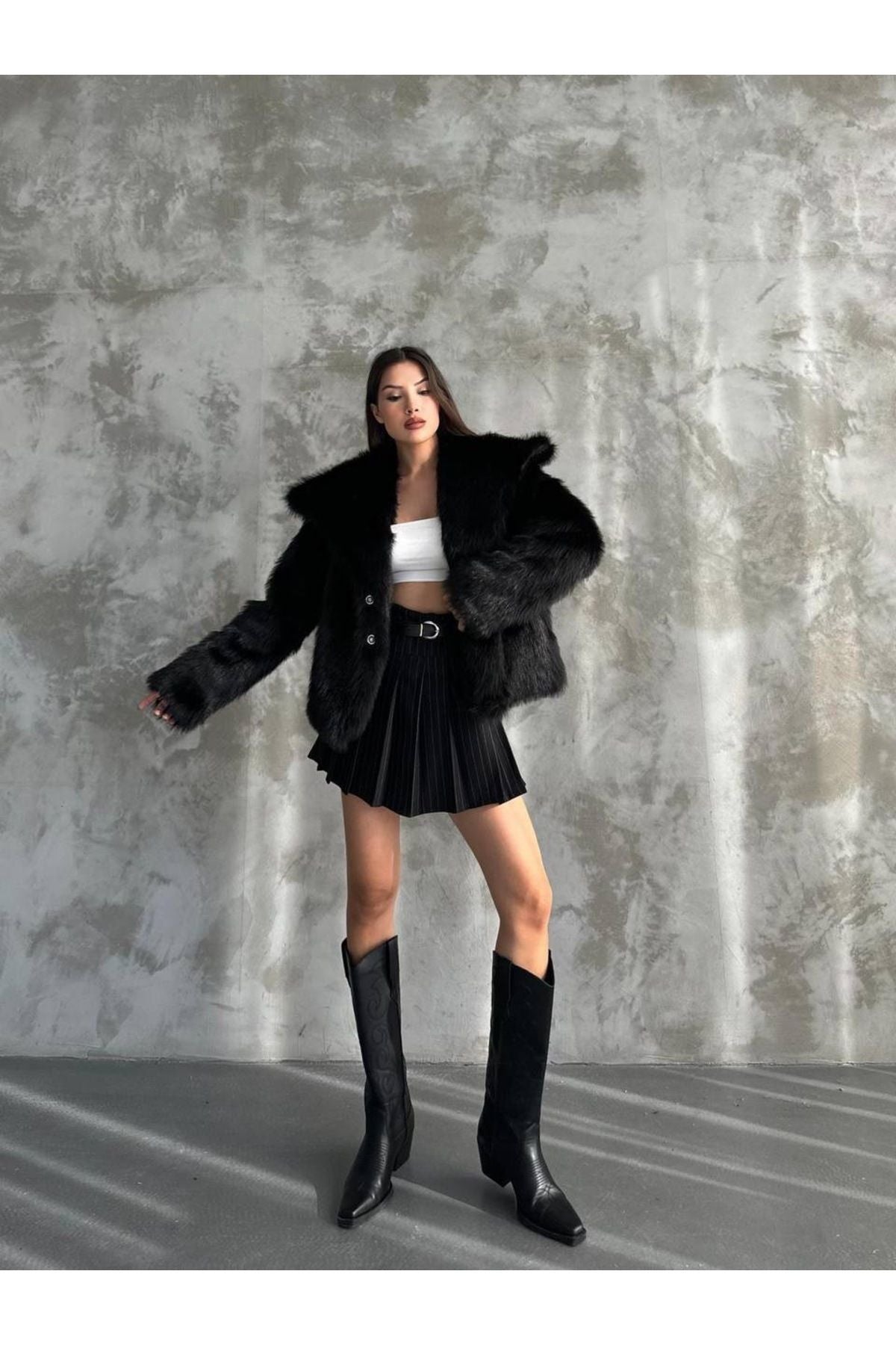 Stylish Faux Fur Winter Coat coat LunarityGarage