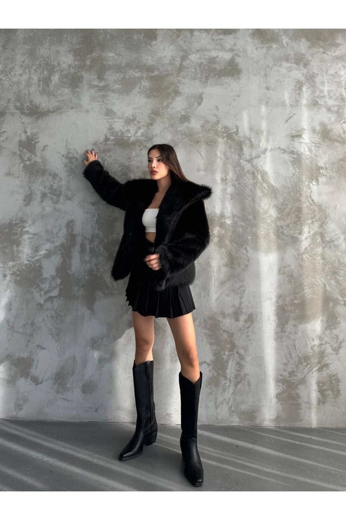 Stylish Faux Fur Winter Coat coat LunarityGarage