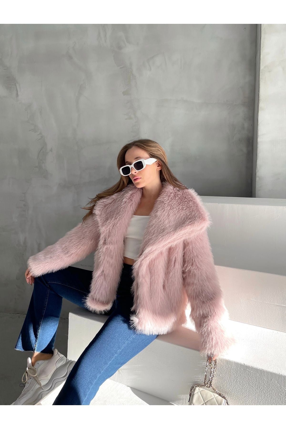Stylish Faux Fur Winter Coat coat LunarityGarage