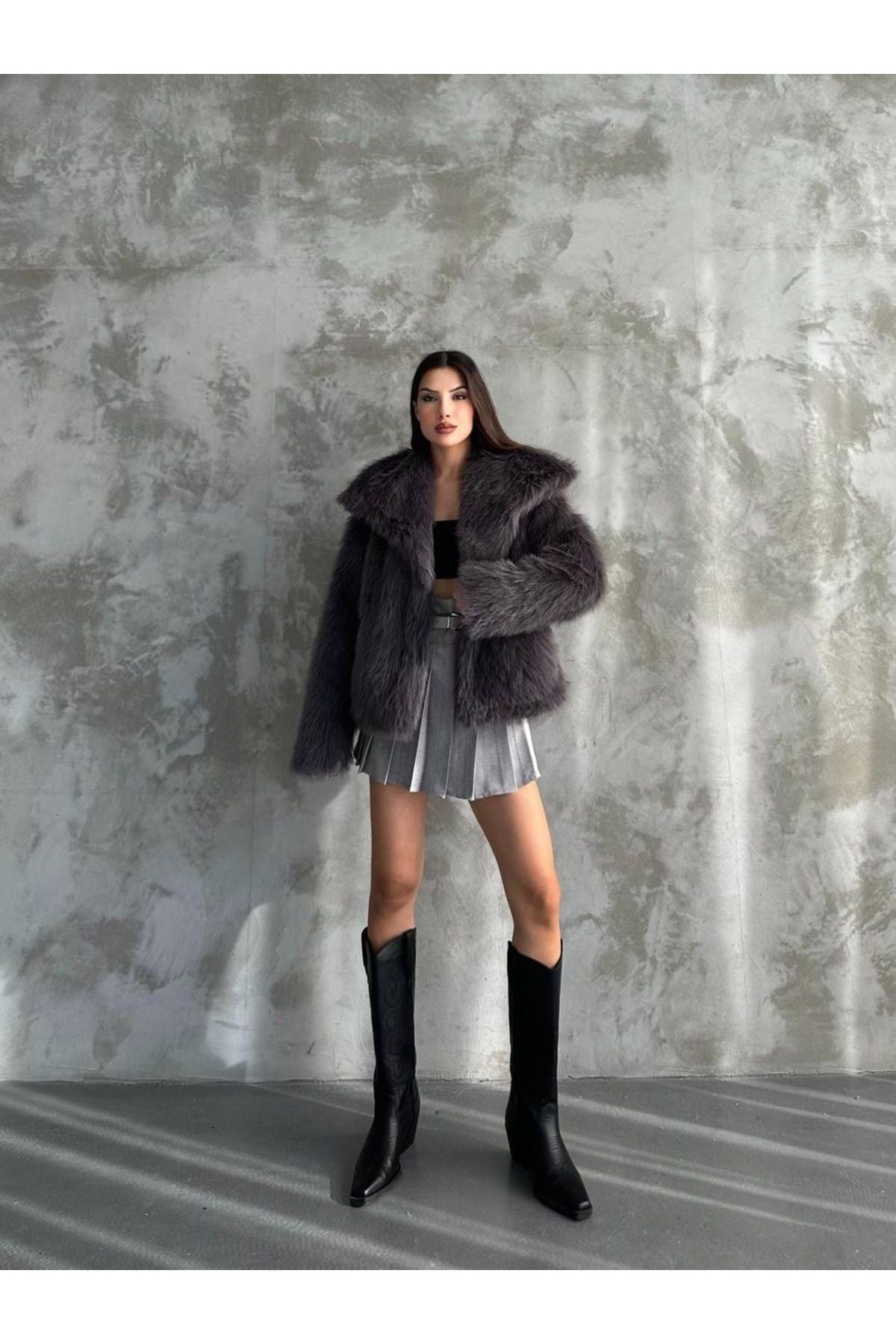 Stylish Faux Fur Winter Coat coat LunarityGarage