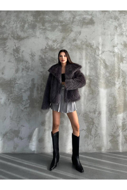 Stylish Faux Fur Winter Coat coat LunarityGarage