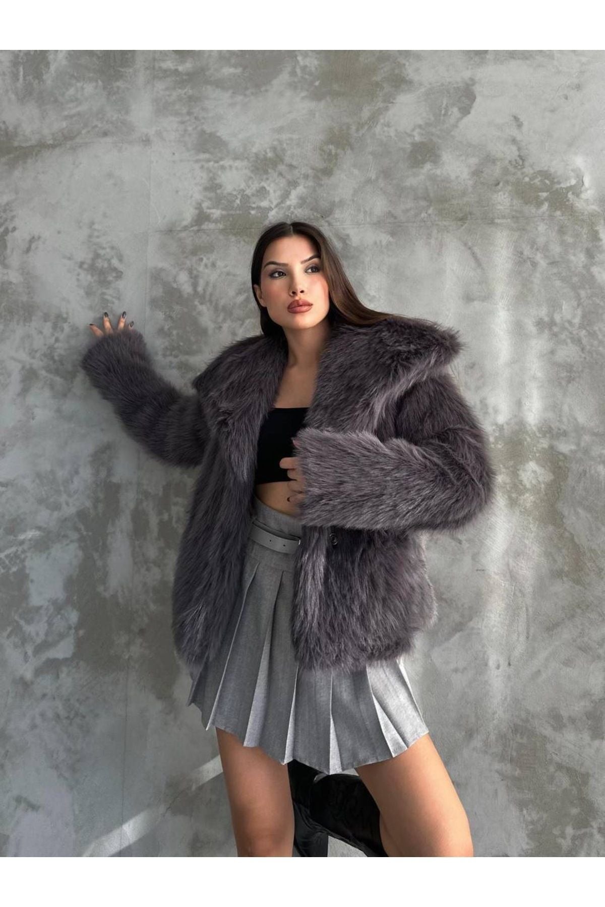 Stylish Faux Fur Winter Coat coat LunarityGarage