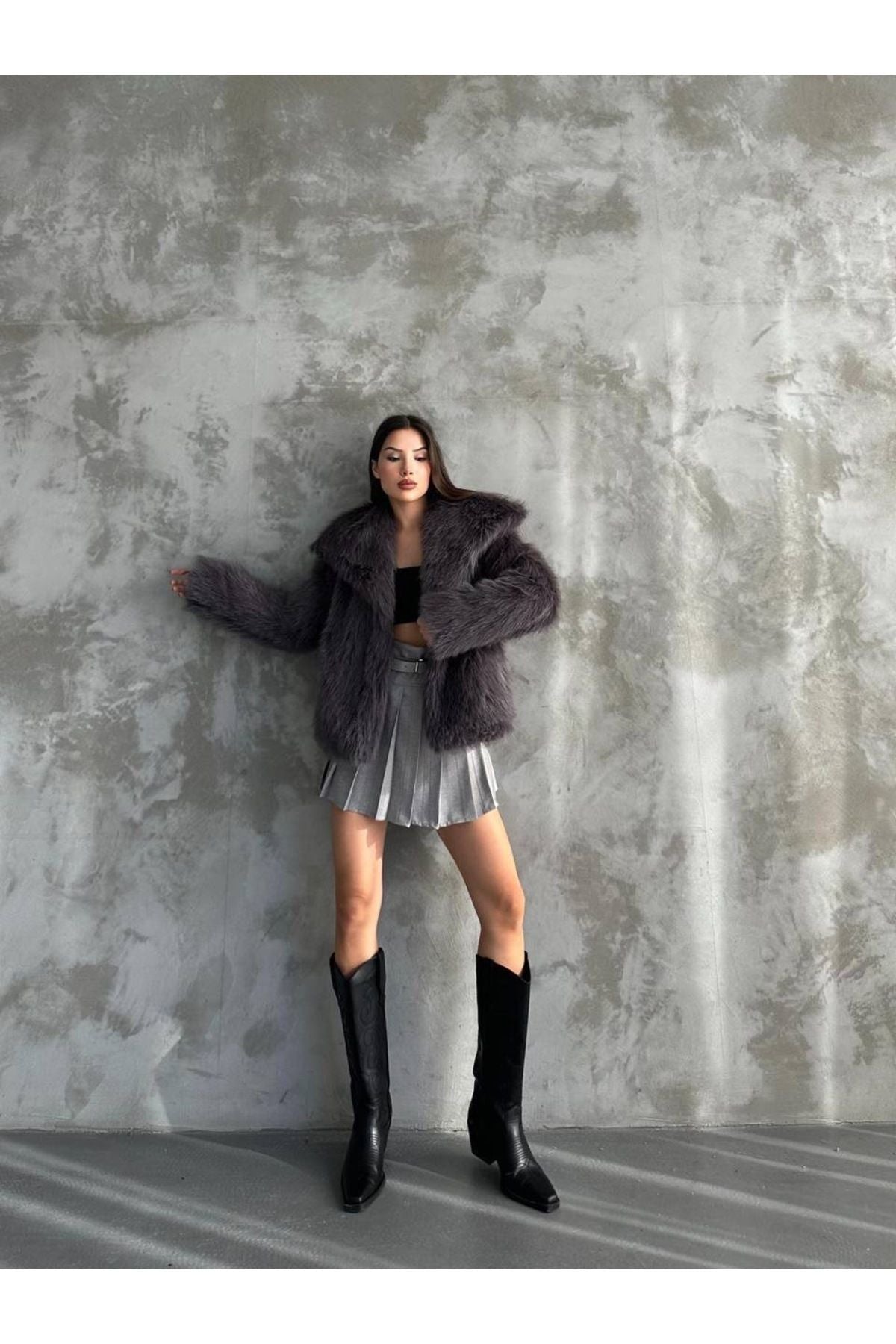 Stylish Faux Fur Winter Coat coat LunarityGarage