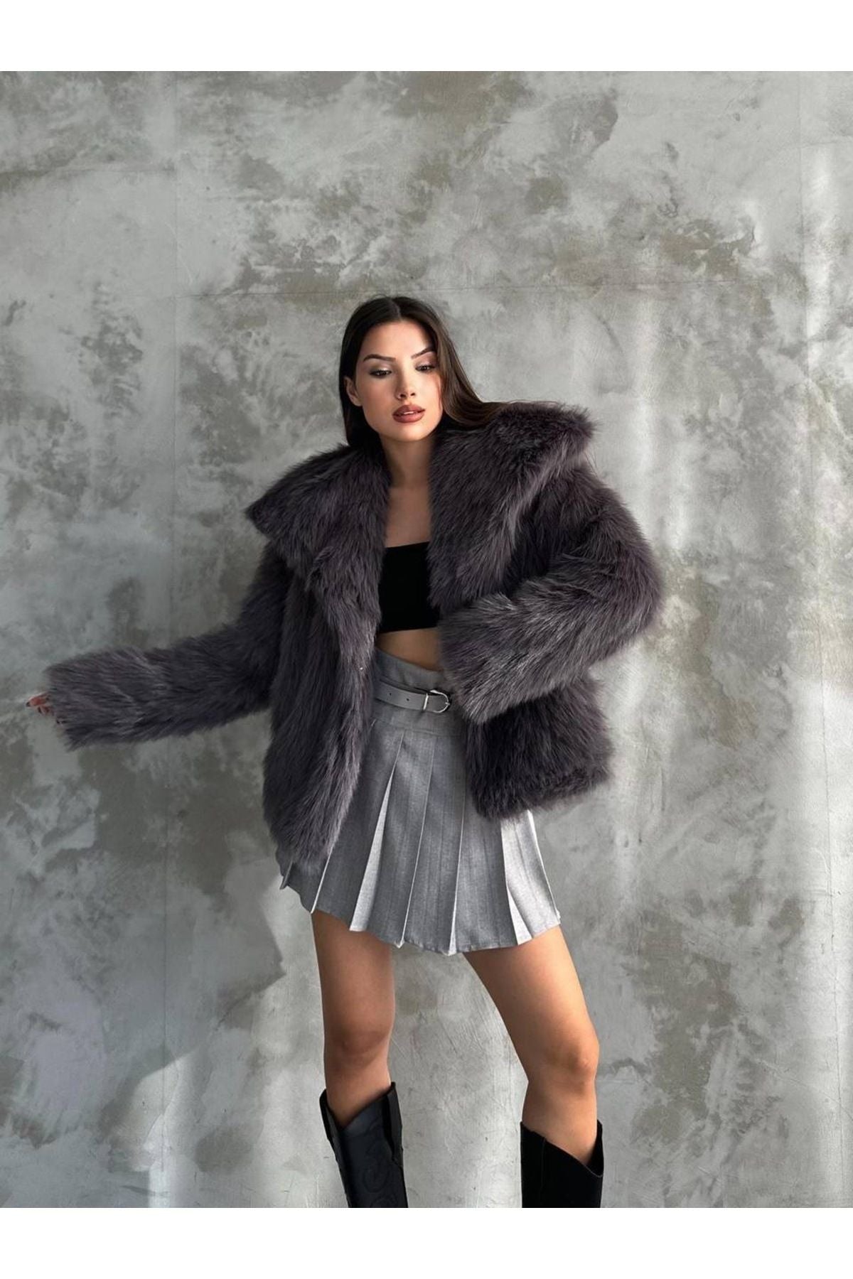 Stylish Faux Fur Winter Coat coat LunarityGarage