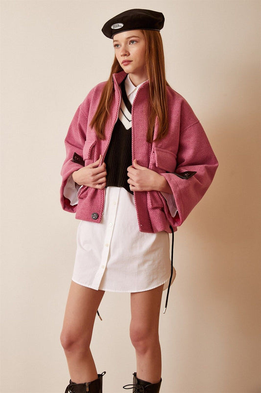 Women's Lace-up Crop Jacket jacket LunarityGarage Pink S
