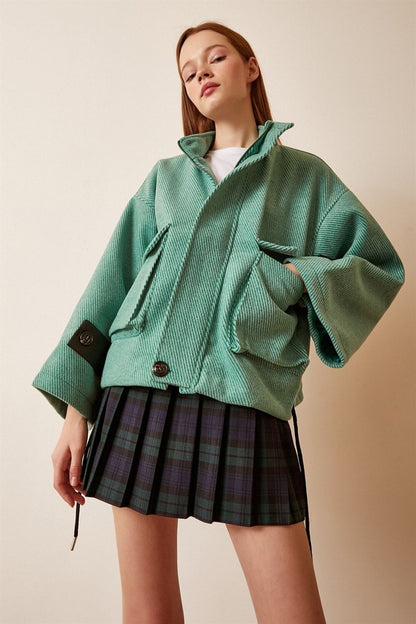 Women's Lace-up Crop Jacket jacket LunarityGarage Light-Green S