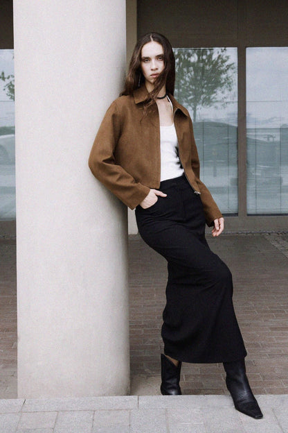 Gabrielle Suede Shirt Collar Jacket jacket LunarityGarage