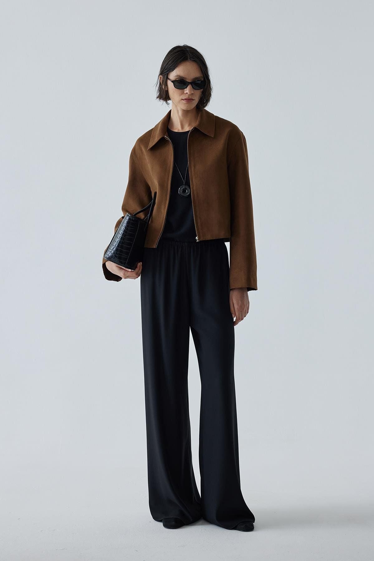 Gabrielle Suede Shirt Collar Jacket jacket LunarityGarage