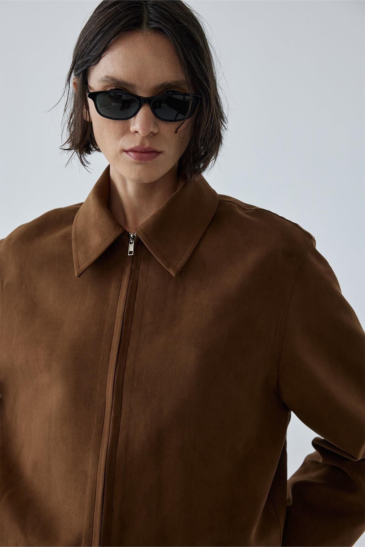Gabrielle Suede Shirt Collar Jacket jacket LunarityGarage
