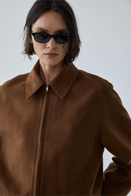 Gabrielle Suede Shirt Collar Jacket jacket LunarityGarage