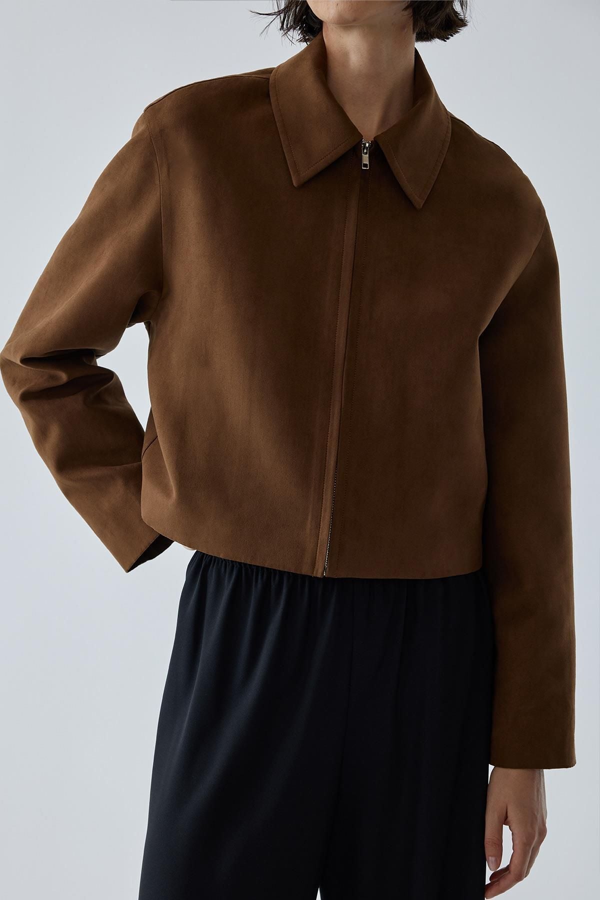 Gabrielle Suede Shirt Collar Jacket jacket LunarityGarage