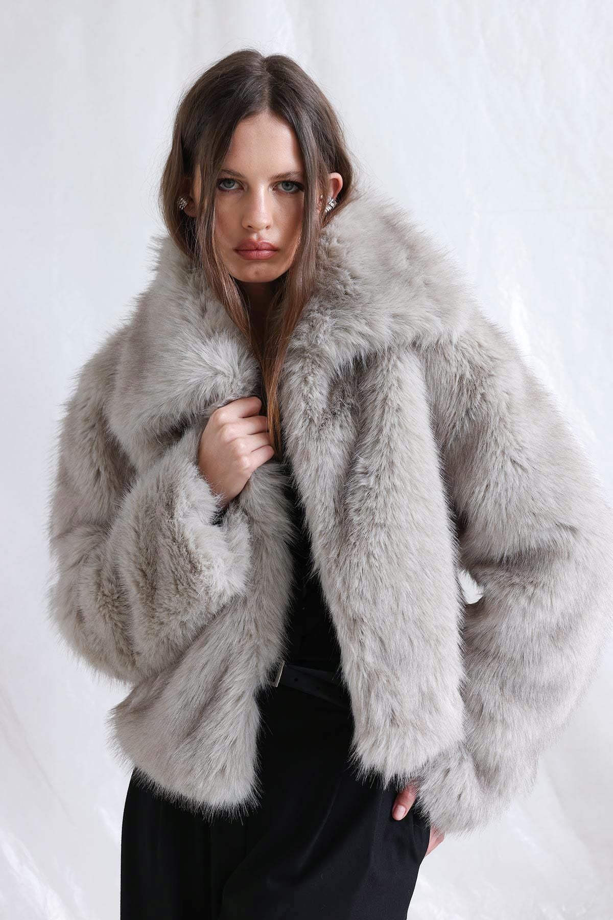 Gray Vola Short Fur Jacket LunarityGarage Gray 2 (34)